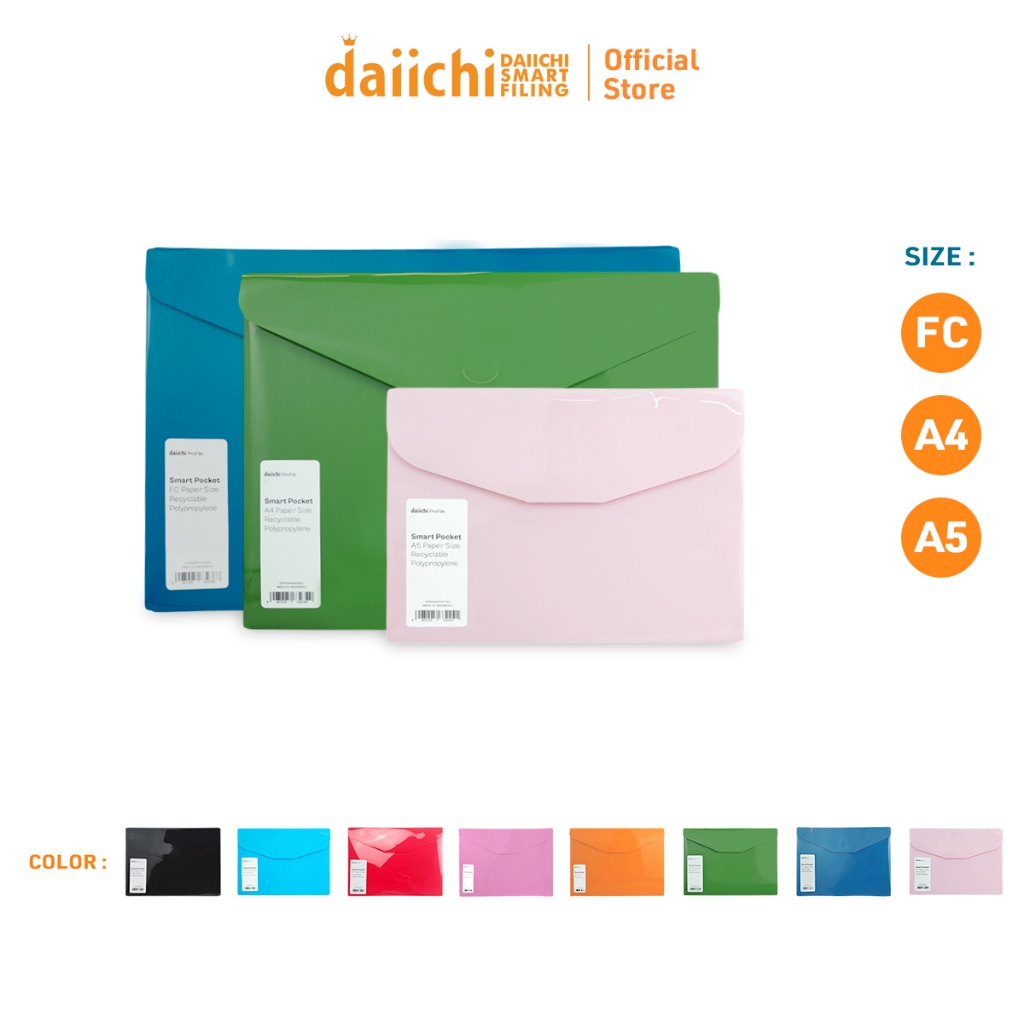 

Daiichi - Smart Pocket Map Plastik Amplop Perekat Sentuh Profile 2 Ukuran A5/A4/FC