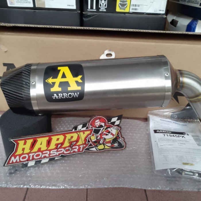 Knalpot Arrow ori Italy Titanium Race Tech kotak carbon Versys 1000 23