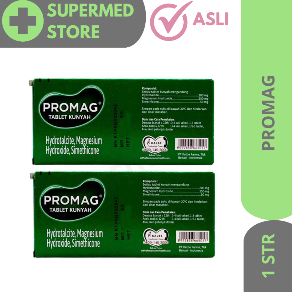 Promag Tablet Box Isi 30 Tablet / Obat Asam Lambung Maag