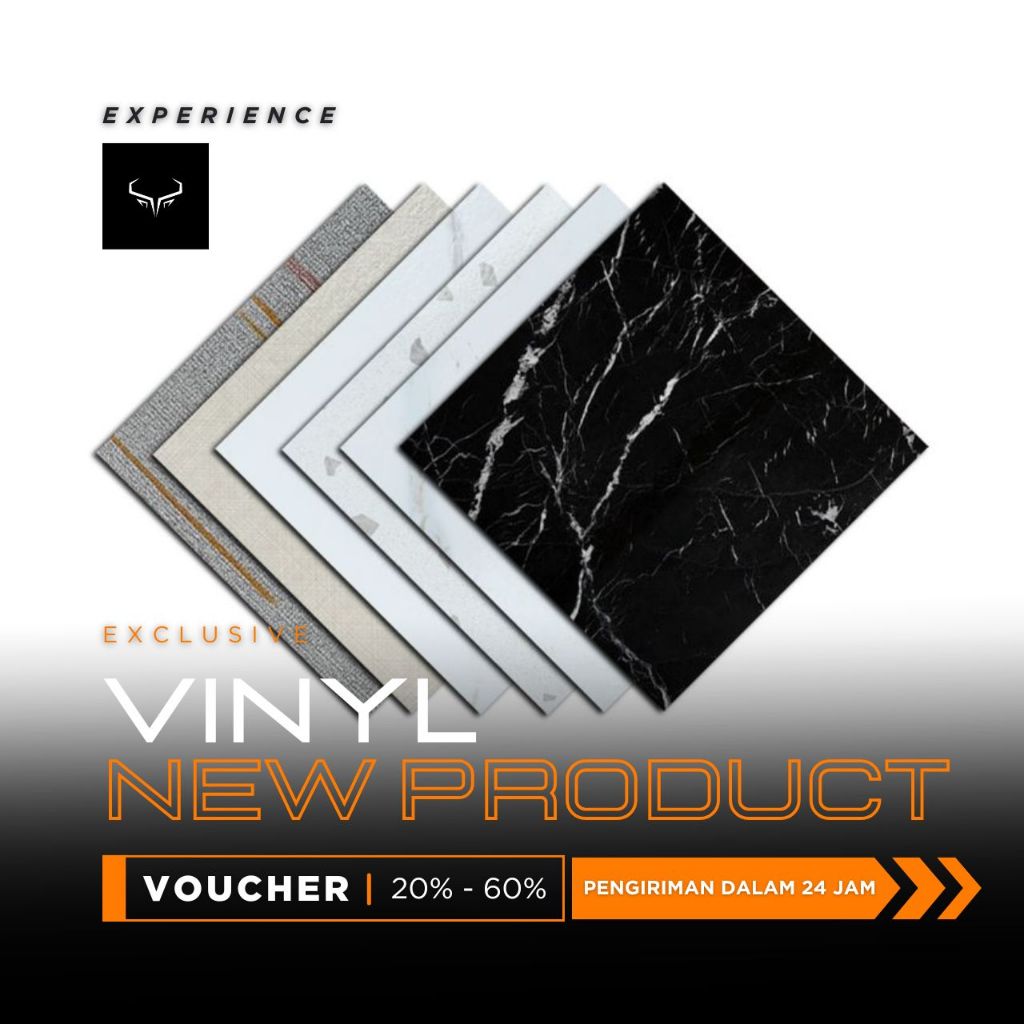 EX Vinyl Stiker Lantai Marmer 45,72cm x 45,72cm Premium Flooring Lapisan Lantai Marmer PVC Vinyl PVC