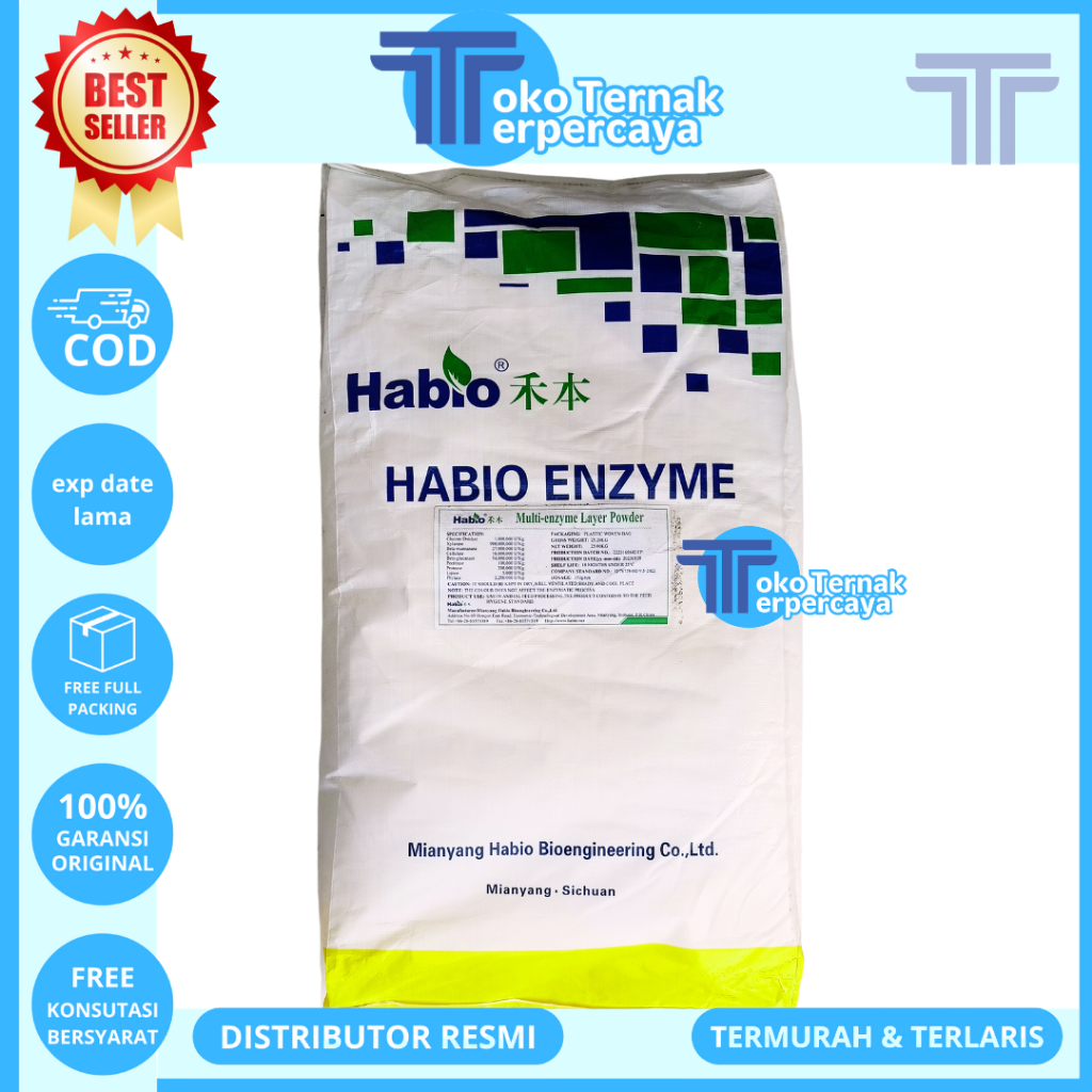 HABIO MULTIENZIM - Enzim Enzyme Komplit Campur Pakan Ternak Ayam Sapi Kambing Bebek Babi