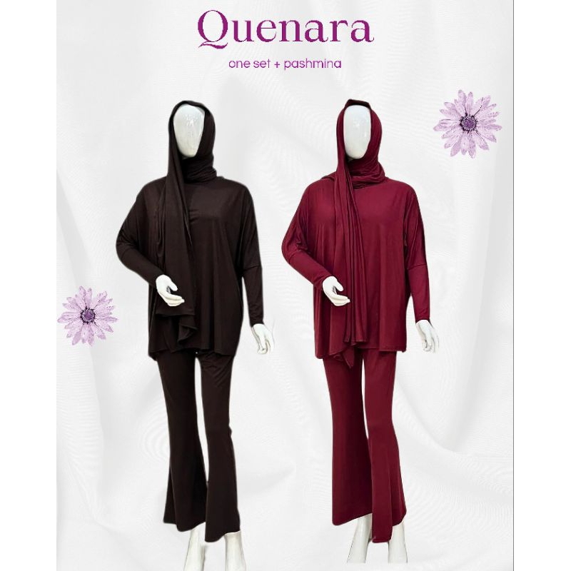 QUENARA ONE SET BY CATCHI | ONE SET RAYON PREMIUM CUTBRAY FREE PASHMINA PAKAIAN PEREMPUAN
