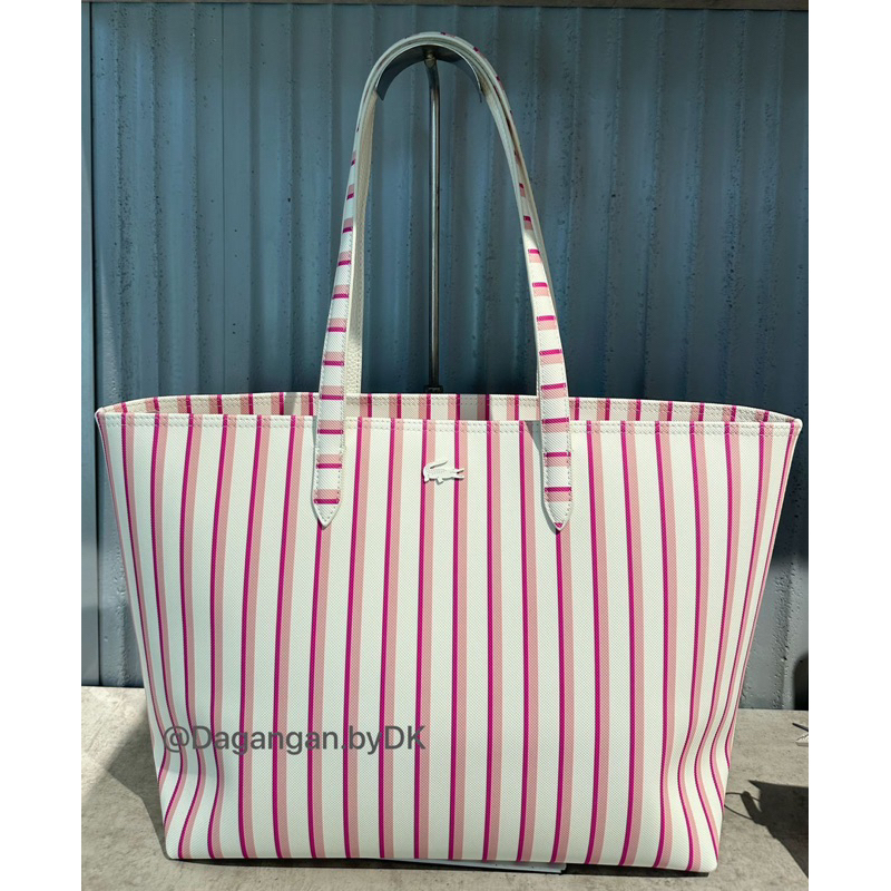 Tas Tote Bag Lacoste Original 100% Pink White
