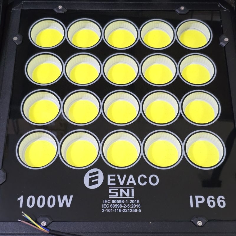 EVACO LAMPU SOROT 1000 WATT / 1000W LED BOLA COB PUTIH SNI IP66 LISTRIK 220V AC FLOOD LIGHT OUTDOOR 