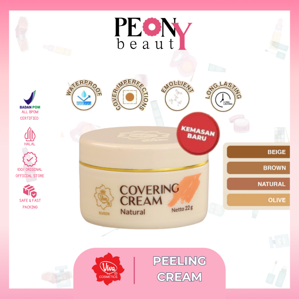 VIVA Covering Cream 22g (tersedia 4 warna) Foundation Padat | Ringan | Meratakan Warna Kulit