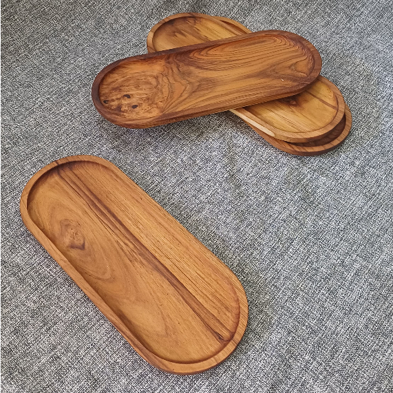 Tray Nampan Kayu Jati Oval