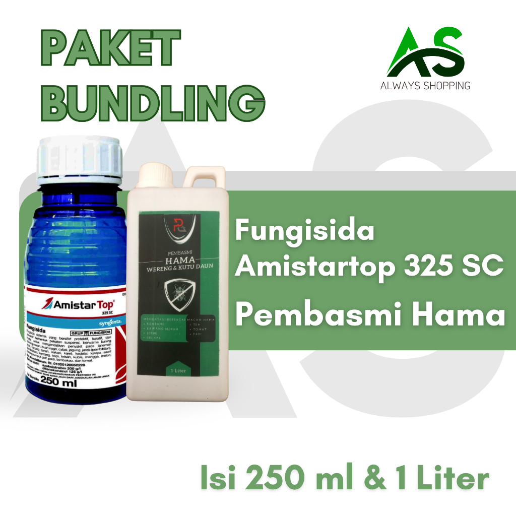 Paket Bundling Fungisida Amistartop 325SC 250ml & Obat Pembasmi Hama 1L