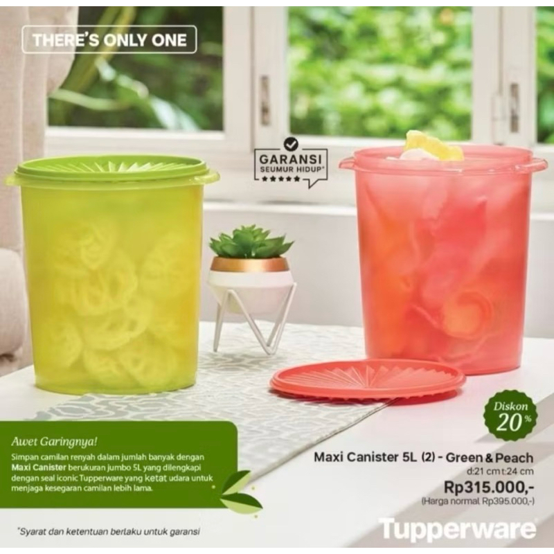 Maxi Canister 5L Tupperware Toples Besar