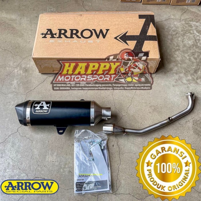 Knalpot racing fullsystem yamaha New Nmax 2022 Aerox ARROW ITALY BLACK