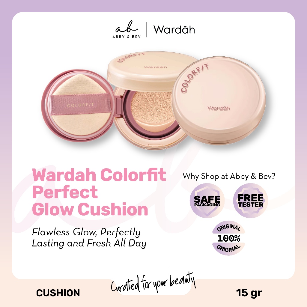 AB - Wardah Colorfit Perfect Glow Cushion SPF 40 PA++ [15g]/ Tahan Lama hingga 12 Jam dengan Hasil A