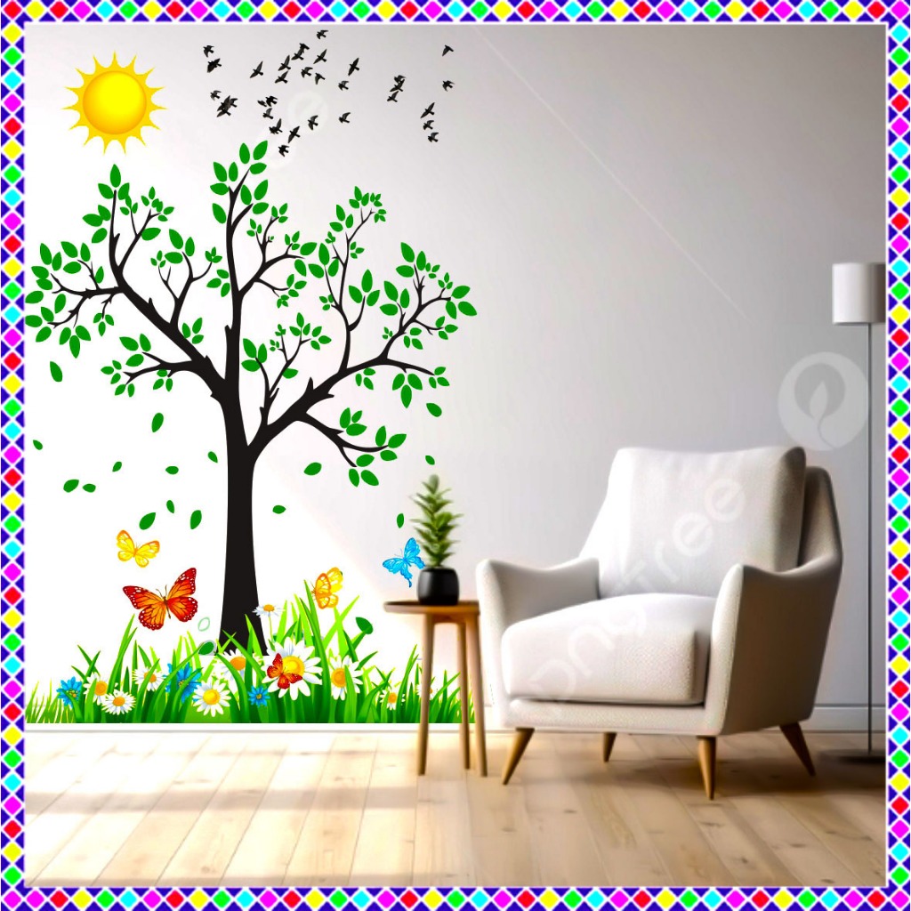 Wall Stiker/Stiker Dinding/Stiker Tranparant/Stiker Cuting Motif Pohon/Hias