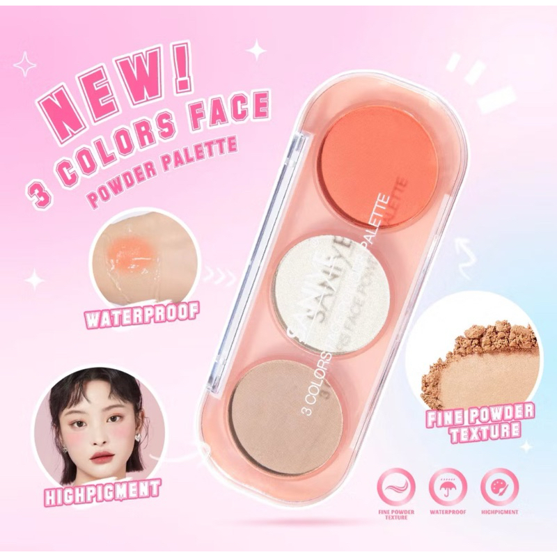 🩷RAFA COSMETICS🩷 SANIYE 3 COLORS FACE POWDER PALLETE