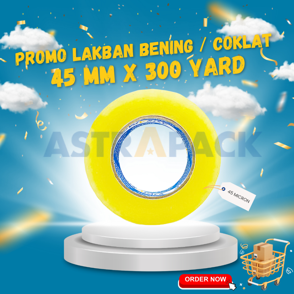 

AstraPack Lakban BOPP 45 mm x 300 yard | Isolasi OPP Bening Coklat Kualitas Terbaik