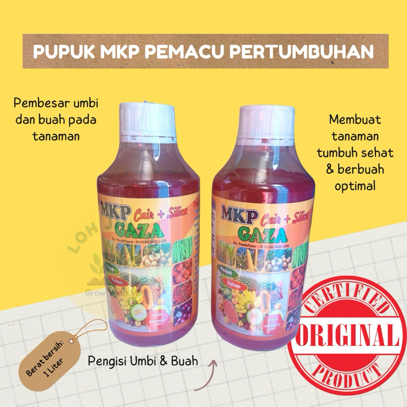PUPUK CAIR MKP PLUS ZPT GAZA UNTUK PERTUMBUHAN BUNGA, PEMBESAR BUAH DAN UMBI 1 Liter