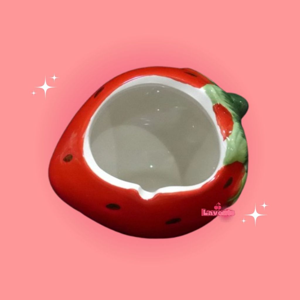Rumah Hideout Tempat Tidur Hamster Strawberry Ceramic
