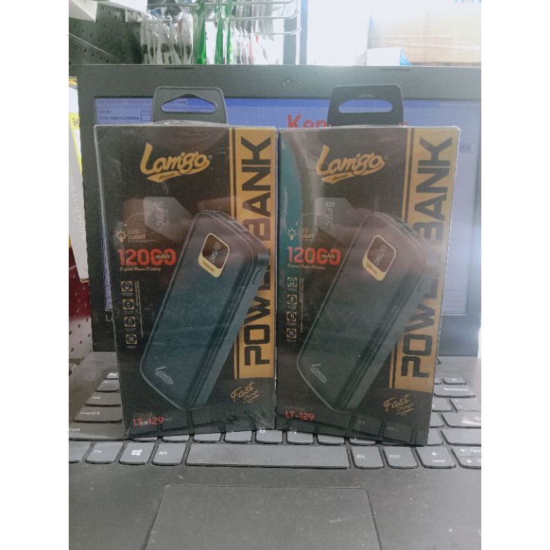 POWERBANK LAMIGO LT-129 12.000MAH FAST CHARGING QUALCOMM LED INDIKATOR