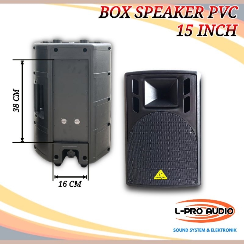 Box speaker 15in bahan plastik PVC model HUPER bonus emblem keren mirip behringer