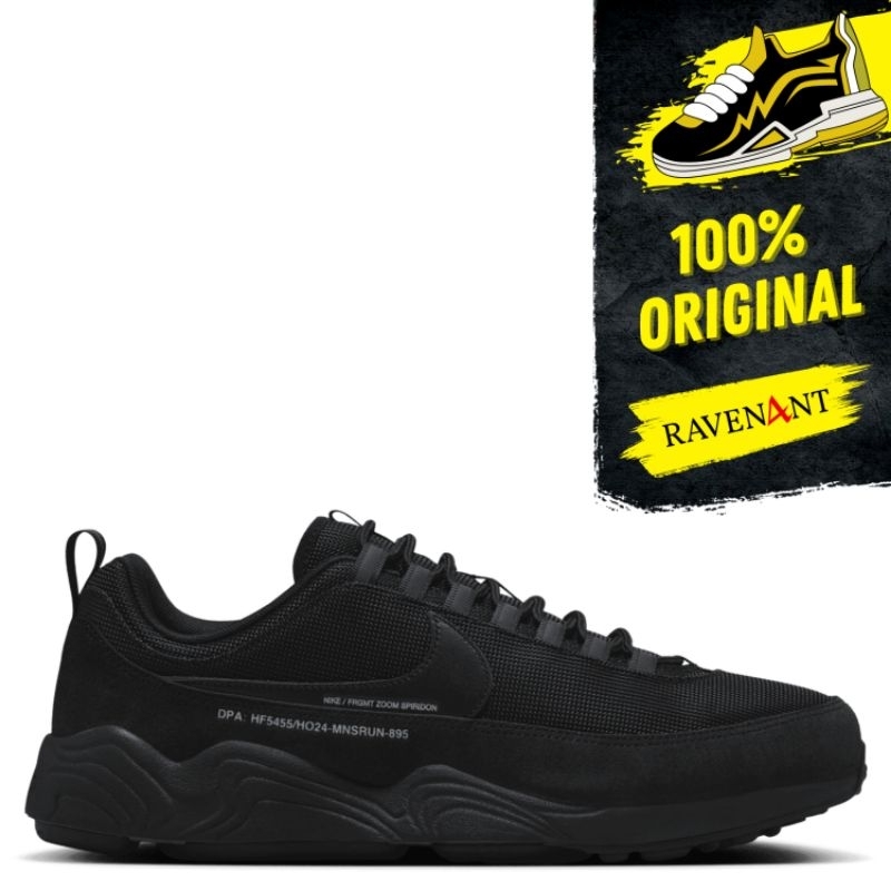 NIKE x FRAGMENT DESIGN Air Zoom Spiridon Triple Black ORIGINAL - Sepatu Sneakers Pria/Wanita