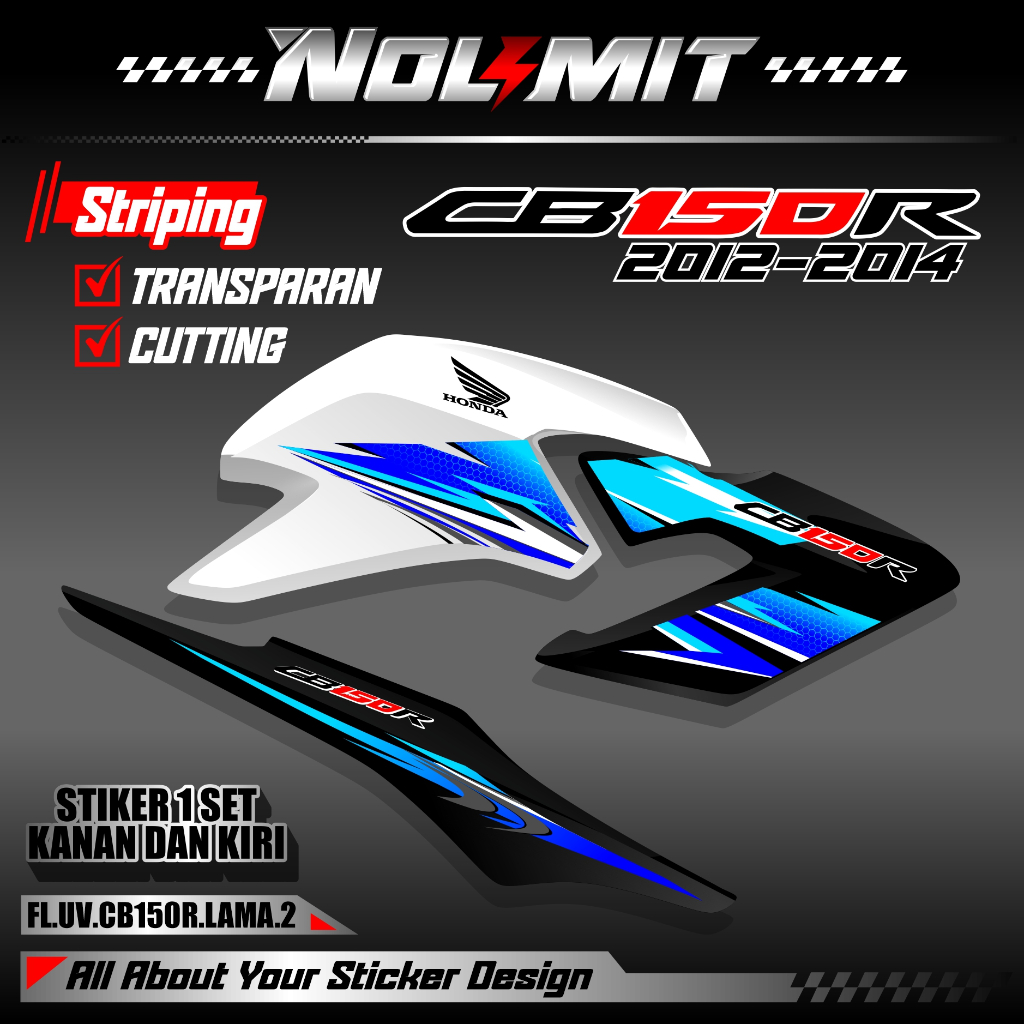 Stiker Striping Variasi CB 150 R New Transparan Sudah Cutting Stiker CB 150 R 2016-2017