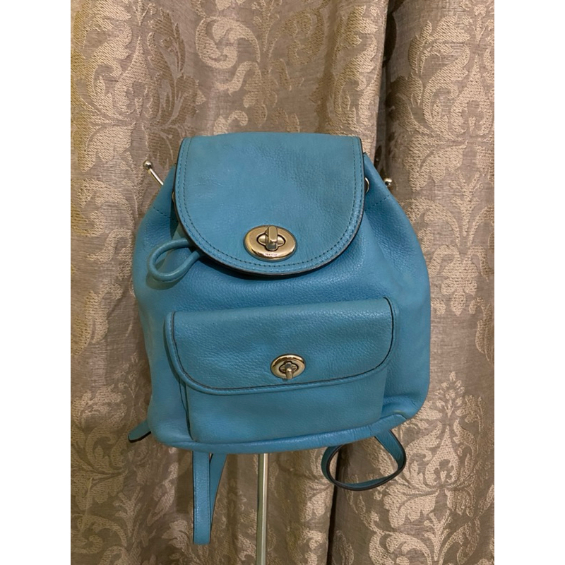 preloved ransel COACH mini backpack lightblue