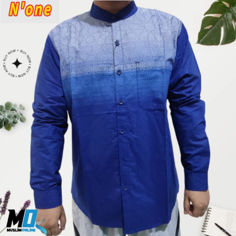 kemko kh n'one kemeja koko pria dewasa tangan panjang premium original