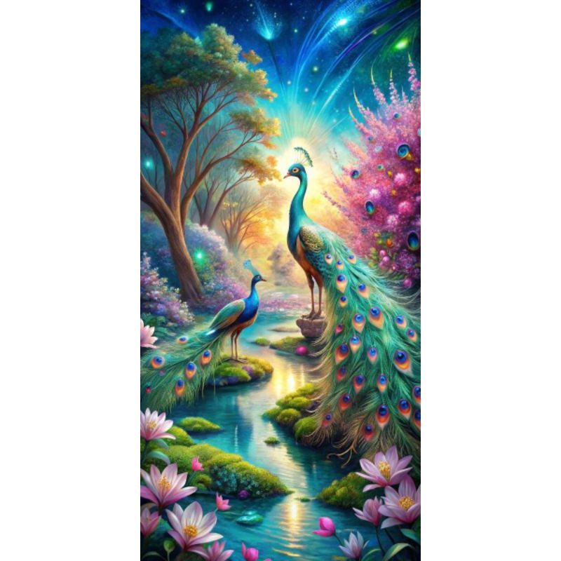 Poster cetak, burung merak, hiasan dinding, burung merak, bisa cod