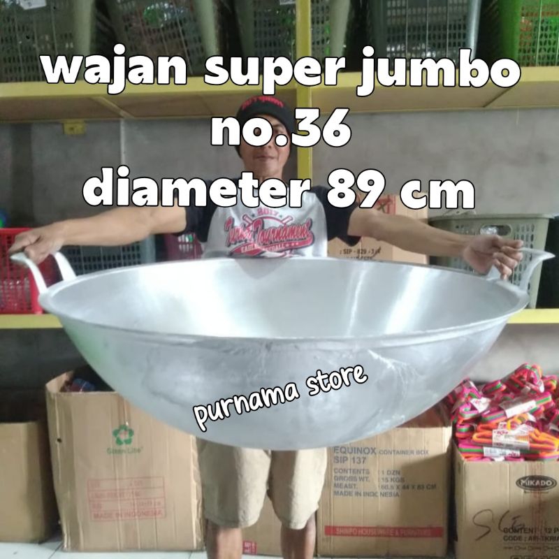 Wajan Kuali Kancah Besar Penggorengan Super Jumbo No.36.40 Bahan Aluminuim Cor Tebal