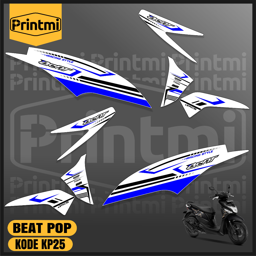 Stiker Striping Motor Beat POP Sticker Simple Variasi List Modif Keren Printmi KP25