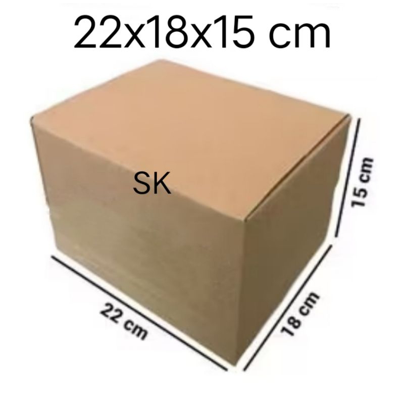 

kardus box Ukuran 22x18x15 cm single wall polos
