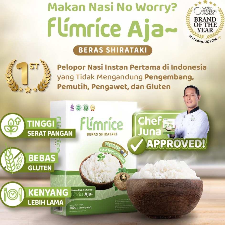 

COD New Launch Flimrice Nasi Shirataki Nasi Diet 1 box isi 7 sachet
