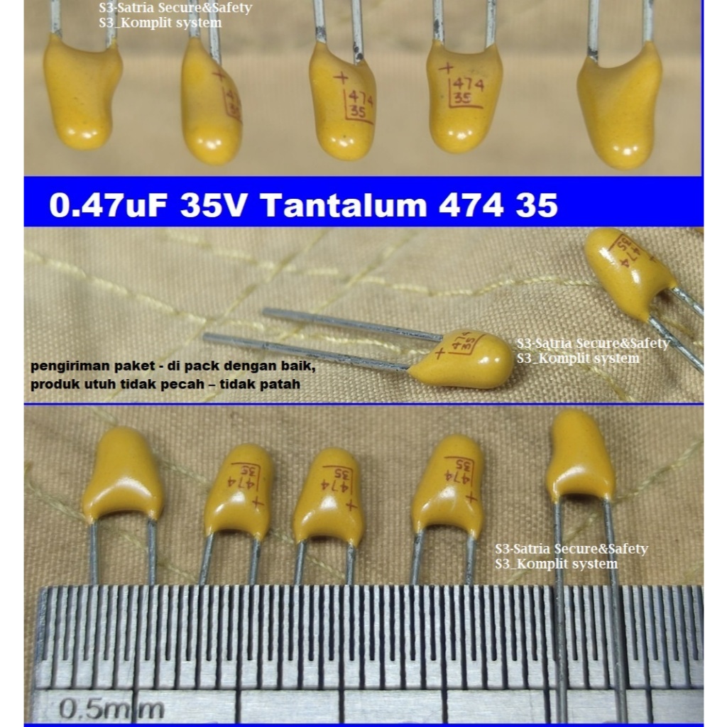 0.47uF 35V Tantalum 474 35 Capacitor 0,47uf/35v  0,47uF 35 V volt Kapasitor 0.47/35v 0.47uf/35v 0.47