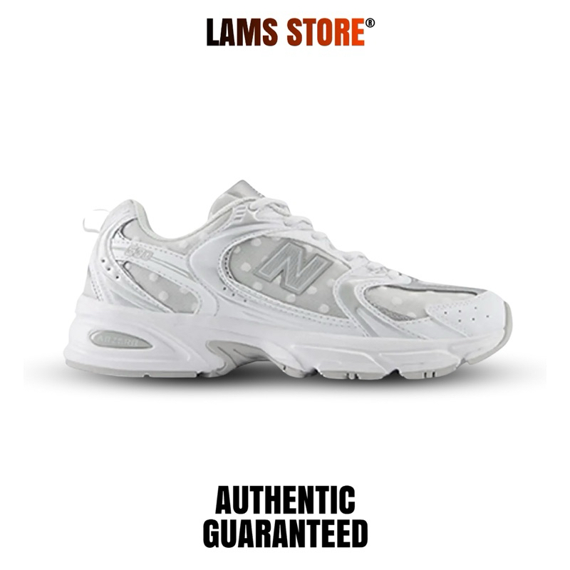 SEPATU WANITA NB530 POLKA WHITE/SILVER