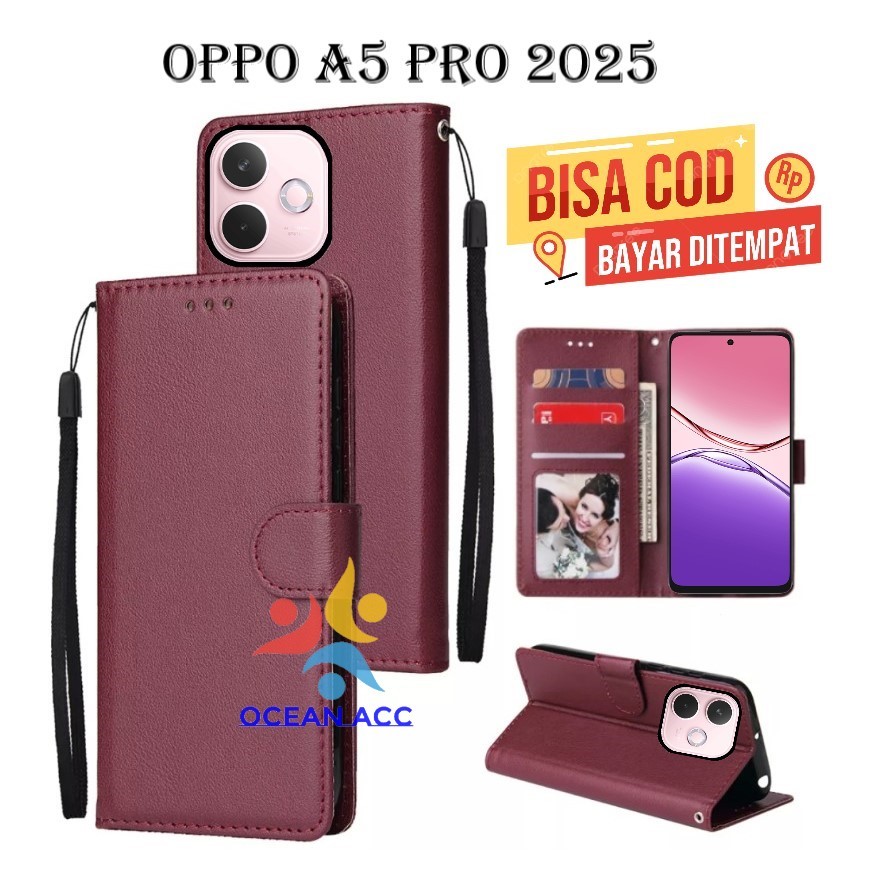 FLIP CASE HP PREMIUM UNTUK OPPO A5 PRO (2025) LEATHER FLIP CASE HP PREMIUM UNTUK OPPO A5 PRO (2025)