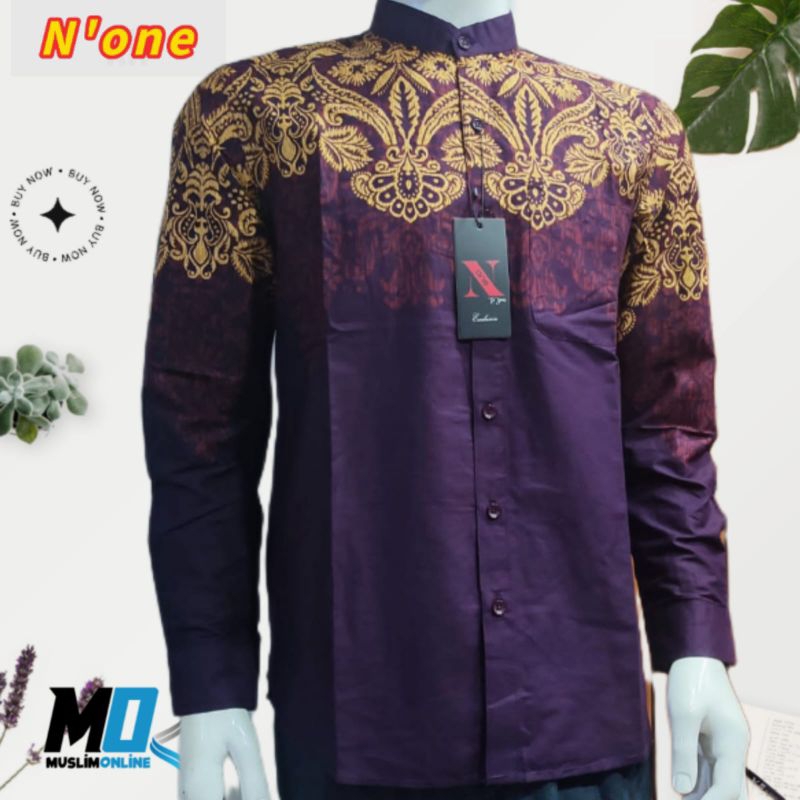 kemko kh n'one kemeja koko pria dewasa tangan panjang premium original