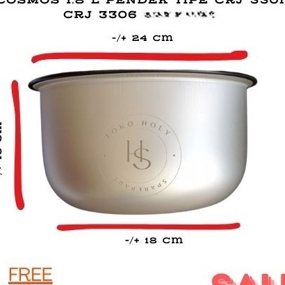 Hemat PANCI TEFLON INNER POT MAGIC COM COSMOS 18 L PENDEK TIPE CRJ 331 CRJ 336 CRJ 323s dll