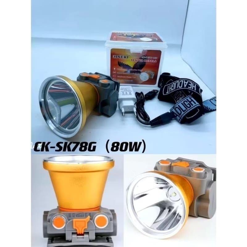 Kiseki CK-SK78g Senter Kepala 80W Cahaya Putih / Headlamp Jumbo