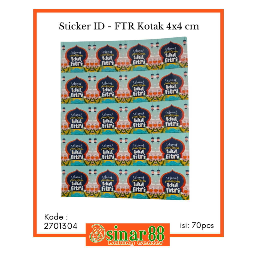 

Sticker Idul Fitri Kotak uk. 4x4cm isi70pcs