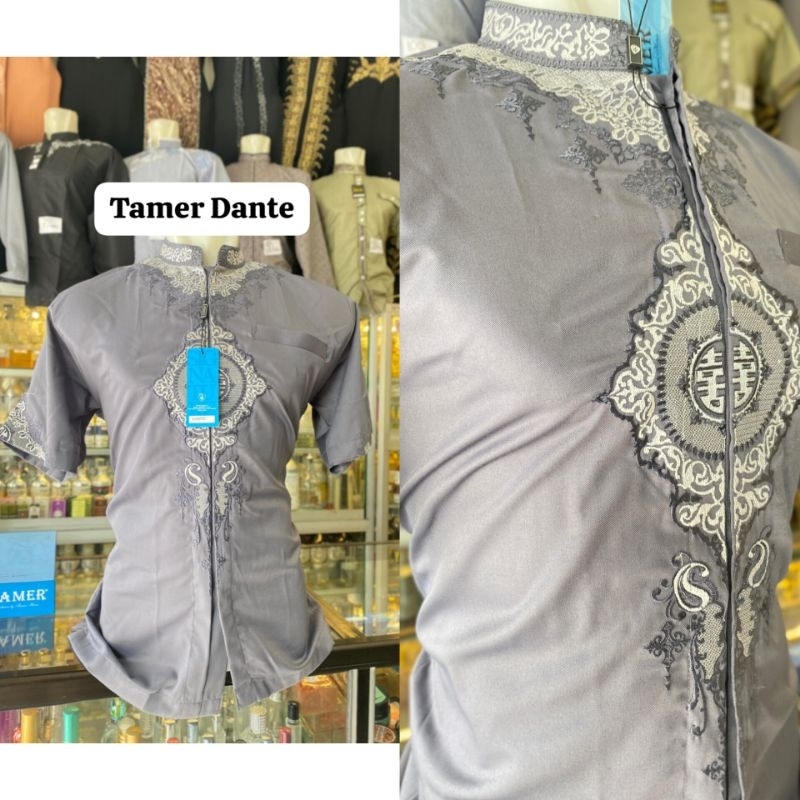 Baju Koko Takwa Pria Tamer Lengan Pendek Bordir Katun Premium Dante