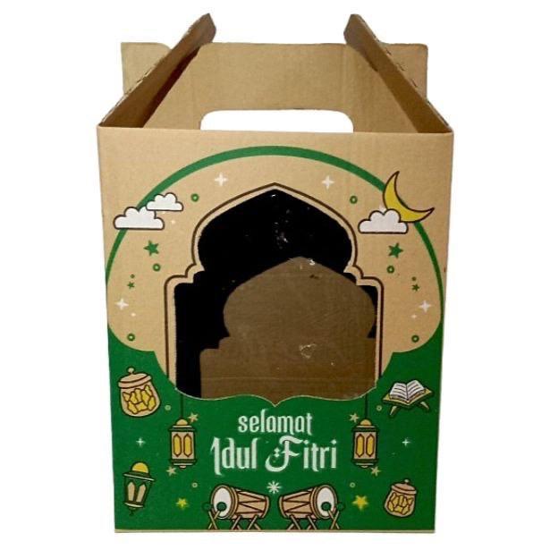 

( 5 Pcs ) Box Handle Hampers Kue Kering Lebaran Dus Tenteng Ukuran 25x20x30 cm Parcel Idul Fitri
