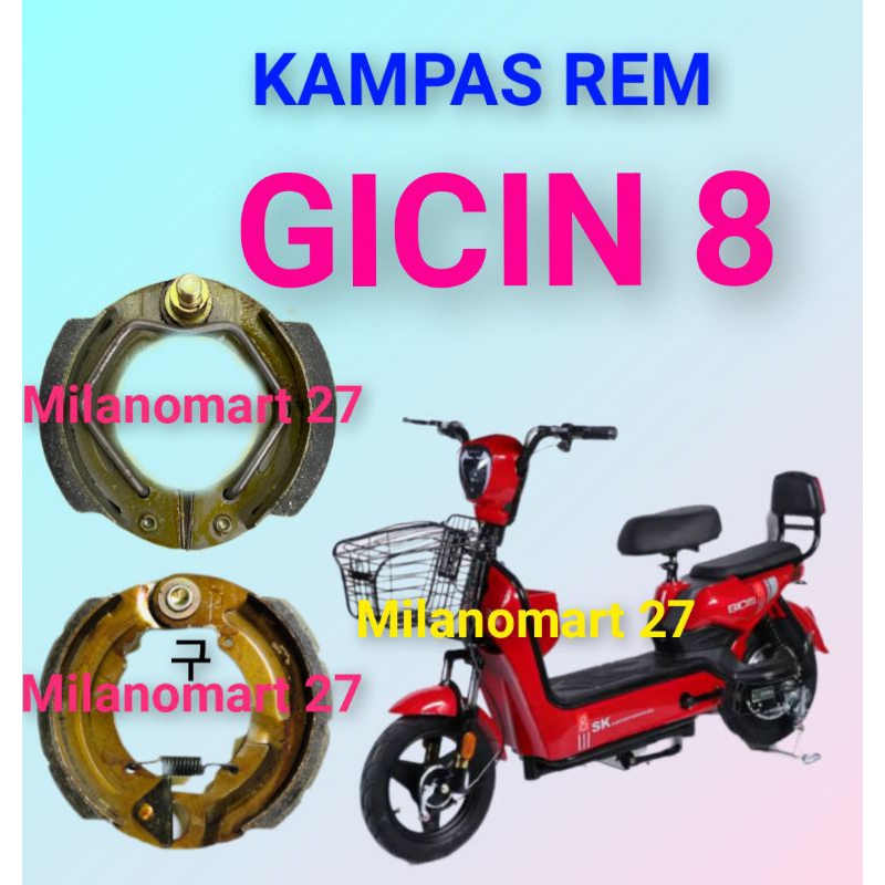 kampas rem gicin 8 kampas rem sepeda listrik GICIN 8