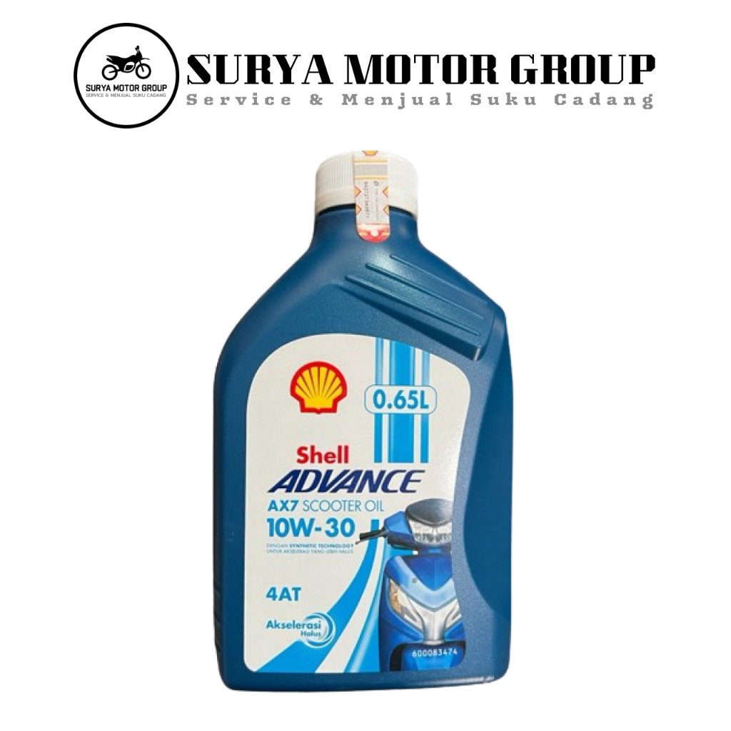 Jual Oli Oil mesin motor Shell Advance AX7 Scooter 10W-30 Synthetic 4AT 0,65 Liter Ori Original Asli