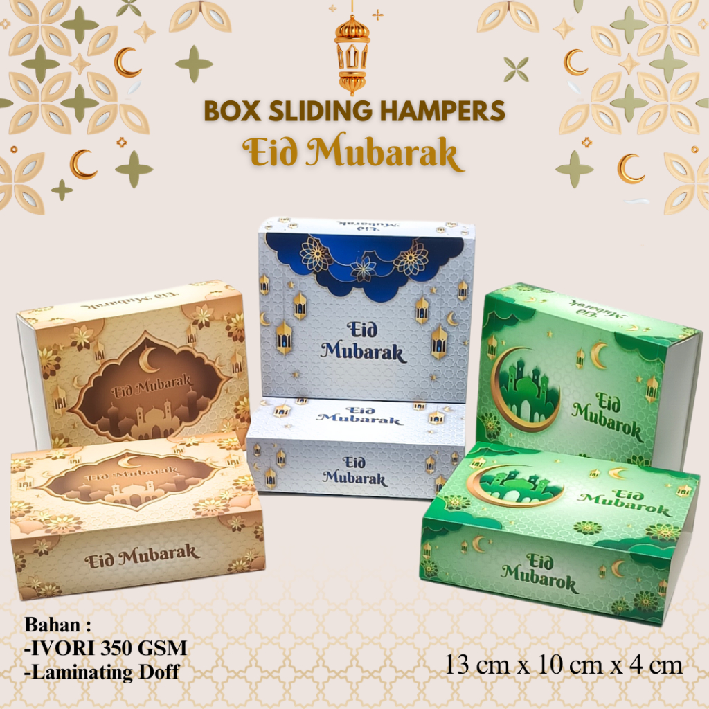 

BOX SLIDING IDUL FITRI / SLIDING BOX / KEMASAN / HAMPERS / HIJAB / PACKAGING