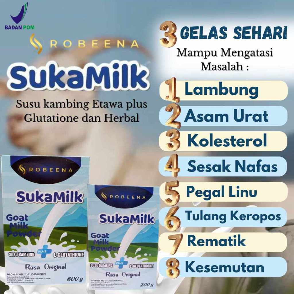 

Susu Kambing Etawa | Susu Etawa Sukamilk | Robeena Sukamilk