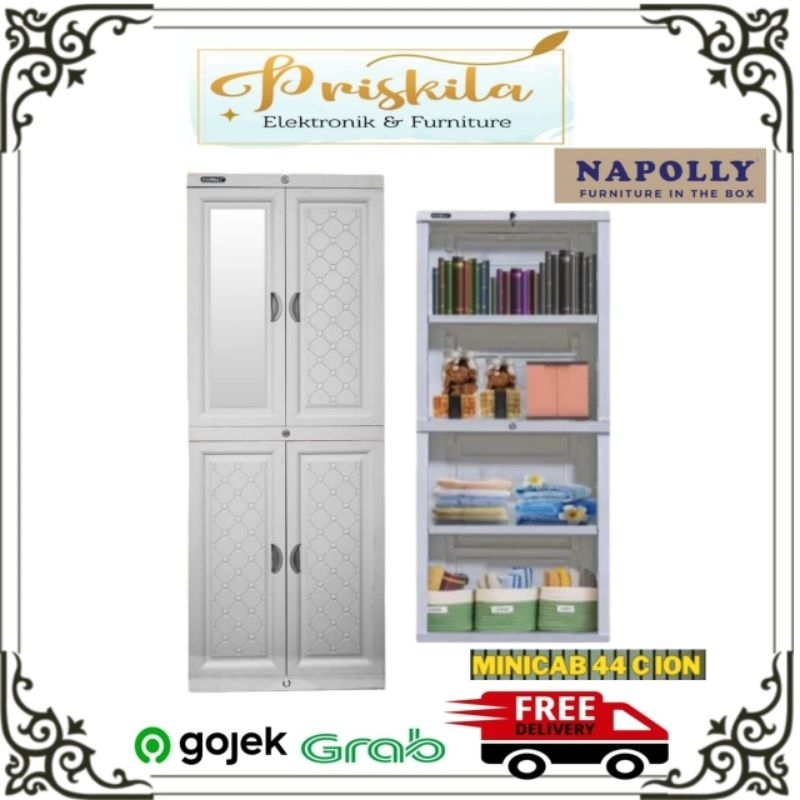 lemari pakaian 2 pintu napolly / lemari pakaian plastik napolly/ lemari baju napolly / MINICAB 44 ci