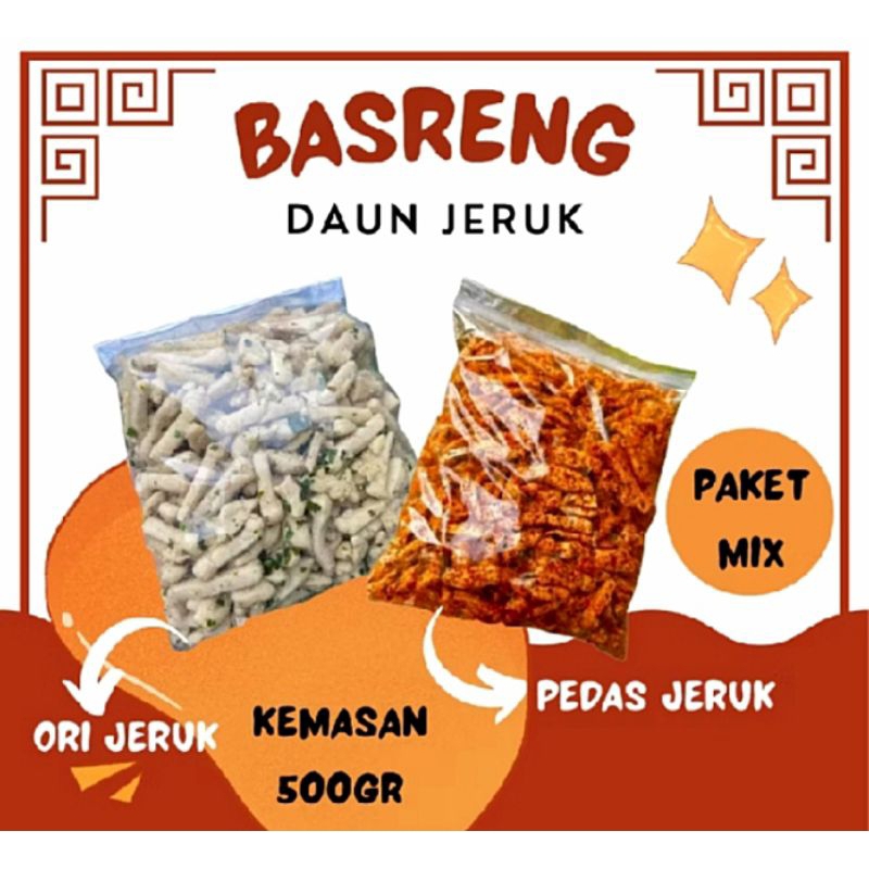 

Basreng Ekstra Pedas Jeruk + Basreng original Jeruk | 500gram/Kemasan