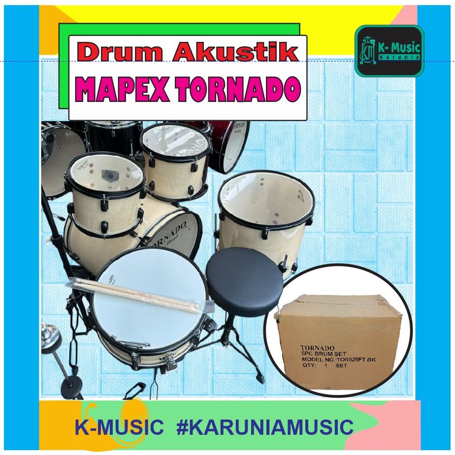 Berkualitas Drum Akustik tanpa cymbal Tornado TND - 5295FT Mapex