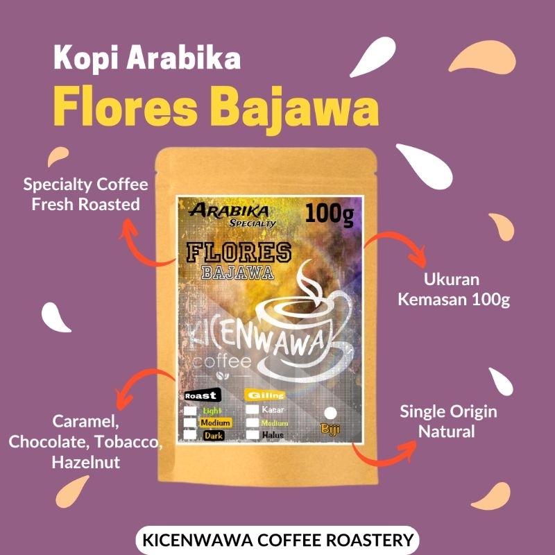 

Kopi Flores Bajawa 100gr Kicenwawa / Specialty Coffee / Biji Kopi Premium