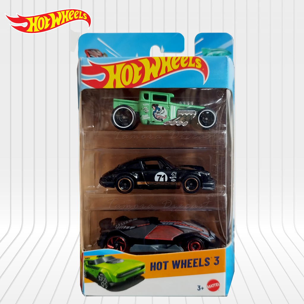 Hot Wheels Gift Pack - Bone Shaker - Porsche 911 - Black Sport Car