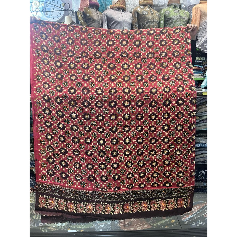 Bahan Kain Jumputan Batik Titik 7 Khas Palembang | Bahan Viscose Handmade | Ukuran  3 m x 115 cm dan