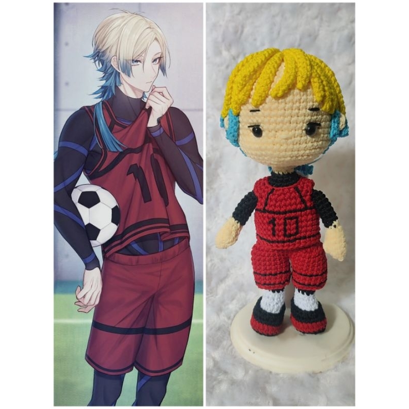Boneka Rajut Nagi dan Kaiser Blue Lock